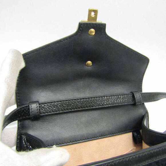 GUCCI Black Leather Sylvie Shoulder Bag - Picture 9 of 12